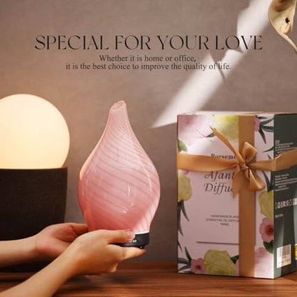 Porseme Essential Oil Diffuser 150ml Handmade Glass Diffuser 6H Runtime