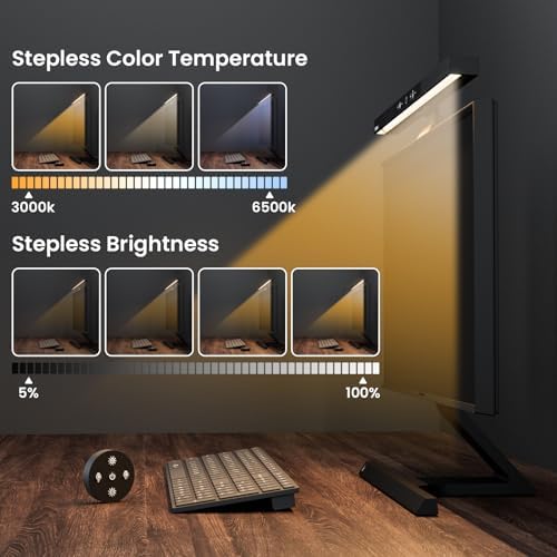 Monitor Light Bar with Remote Control,USB Computer Lamp,Eye-Care Screen Bar,Adjustable Color Temperature,Stepless Dimming,No Glare Desk lamp Home Office Game,(BM-ES1 PLUS)