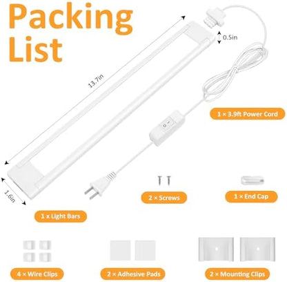 maylit Plug in Under Cabinet LED Light Bar, Ultra-Bright, Wired, 14 Inch