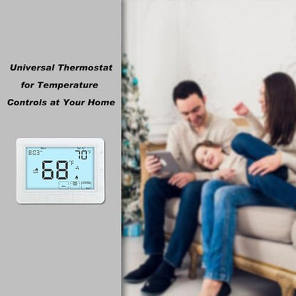 Programmable Thermostat for Home,Auto Changeover Heat Pump Thermostat for Multi-Stage,2 Heat/2 Cool or 4 Heat/2 Cool, Ultimate Comfort,Extra Large Display,White Backlight