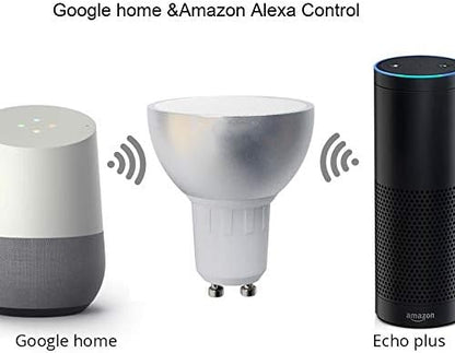 BENEXMART Tuya WiFi LED Bulb Gu10 RGBCW Dimmer Lamp Spot Light Remote Control Smart Life App Voice Control via Alexa Google Home Assistant (1 Pack)