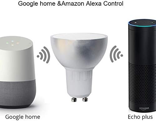 BENEXMART Tuya WiFi LED Bulb Gu10 RGBCW Dimmer Lamp Spot Light Remote Control Smart Life App Voice Control via Alexa Google Home Assistant (6 Pack)