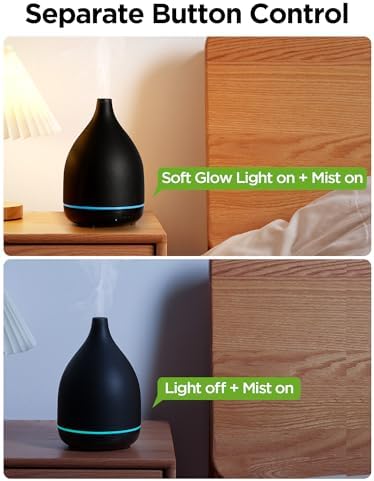 InnoGear 300ml Ceramic Essential Oil Diffuser, Diffusers for Home, Black