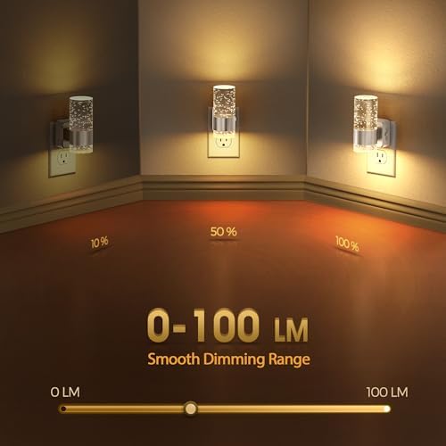 Briignite Night Light, 2 Pack Dimmable Night Lights Plug into Wall