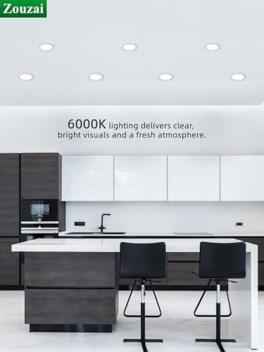 zouzai 12 Pack 6" LED Recessed Ceiling Lights, 12W=110W, 6000K, Dimmable