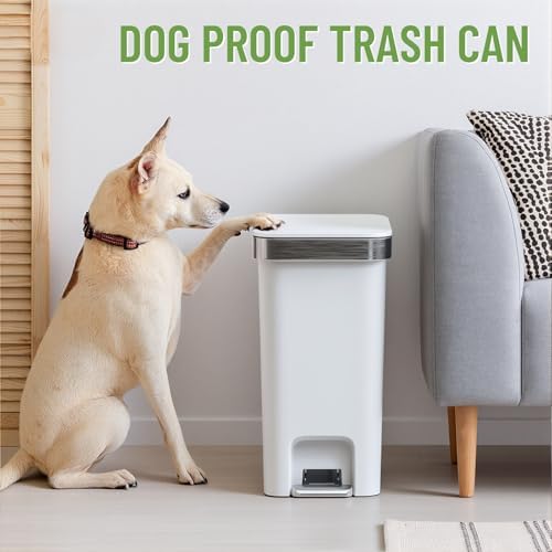 2 Pack Bathroom Trash Can with Lid 2.6 Gallon,Step Pedal Small Basket