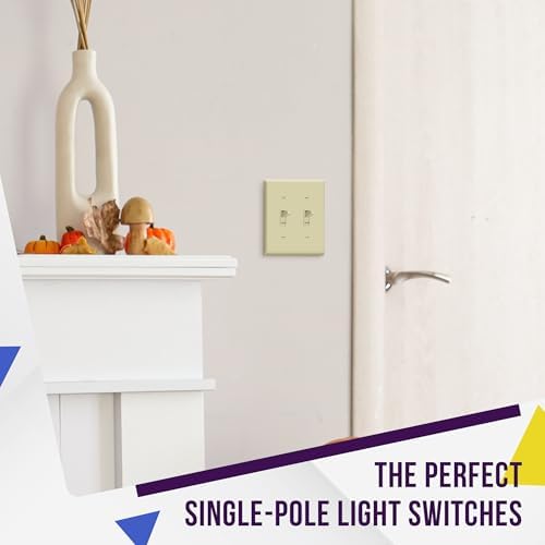 ENERLITES 10 Pack Toggle Light Switch, Single Pole Wall Switch, Ivory