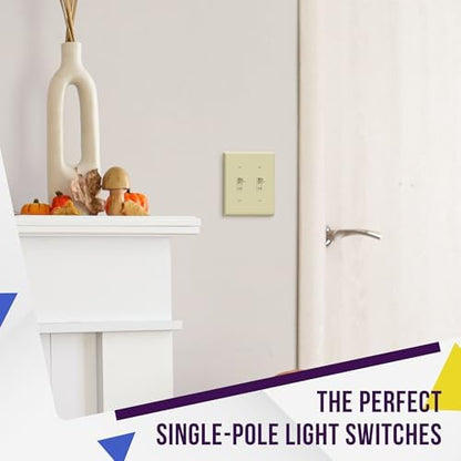 ENERLITES 10 Pack Toggle Light Switch, Single Pole Wall Switch, Ivory