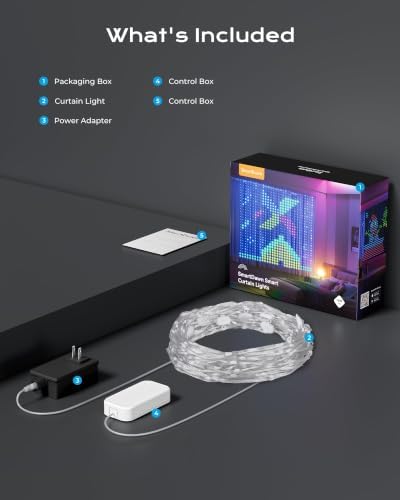 400 RGB LED Smart Curtain Lights with APP Control, 6.6x6.6Ft