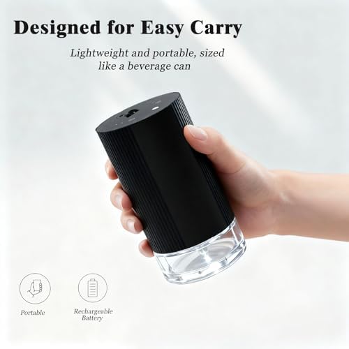 Waterless Essential Oil Car Diffuser with Color LED Voice Ambient Light,Mini and USB Cold Mist Aromatherapy Diffuser,Smart Control Sytem-60ml Capacity for Car,Travel,Home,Room,Office,Gift Ideal