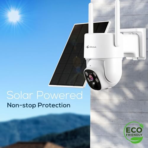 Kittyhok Solar Wireless Security Camera System, 2K PTZ ColorPura Camera