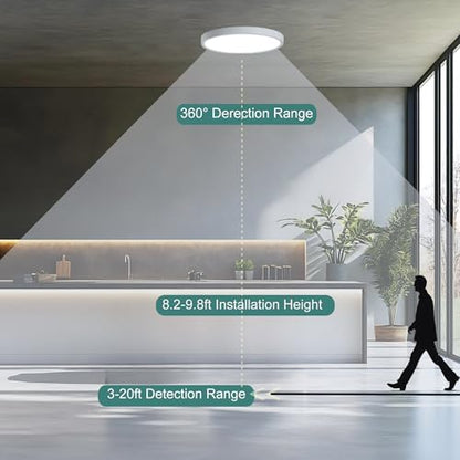 7 Inch Motion Sensor LED Ceiling Light, White