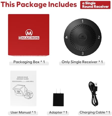 eMACROS Driveway Alarm Receiver Only, Sensor Required-Not Wrok for Pre-2022