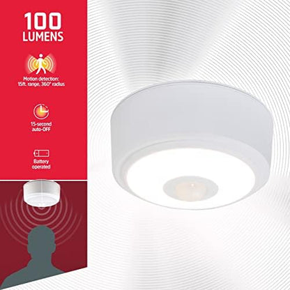 Energizer Motion Sensor Ceiling Light, Battery Operated, 100 Lumens