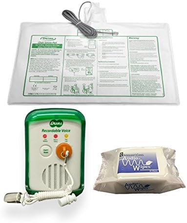 Smart Caregiver & Liberty Fall Prevention Alarm Monitor - with Wander Prevention Cord and Two Recordable Voice Prompts (Chair Pad - 10x15 inches)