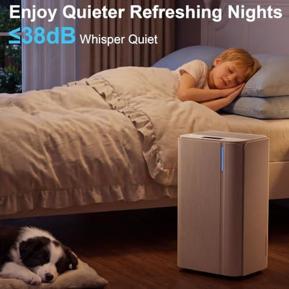 Dehumidifier for Home with Drain Hose, Auto On/Off Cycling for Basement