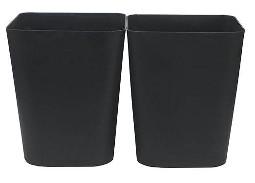 1.6 Gallon Small Trash Can Bathroom Wastebasket Garbage Can for Kitchen Office Bathroom,Pack of 2(1.6 Gallon(2 Pack), Black)