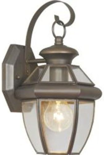 Livex Lighting 2051-07 Monterey 1 Light Outdoor Bronze Finish Solid Brass Wall Lantern with Clear Beveled Glass
