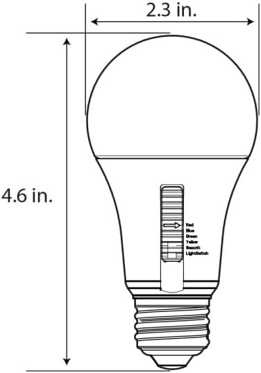Feit Electric LED Color Changing Light Bulb - A19 with an E26 Medium Base Light Bulb - 60W Equivalent - 15 Year Life (Pack of 2)