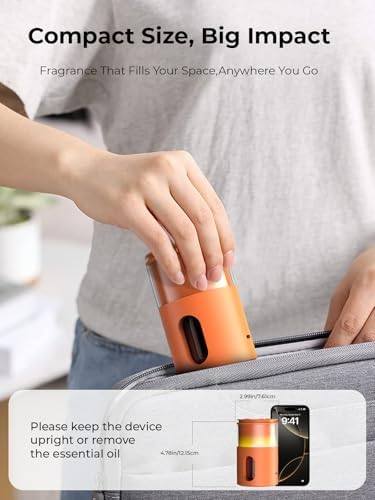 Waterless Essential Oil Diffuser: 𝟗-𝐂𝐨𝐥𝐨𝐫 𝐋𝐄𝐃 Orange