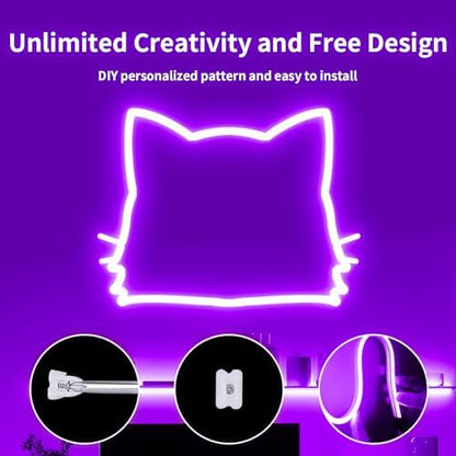 iNextStation 16.4FT 12V LED Strip Lights Purple Neon Rope Lights (No Plug)