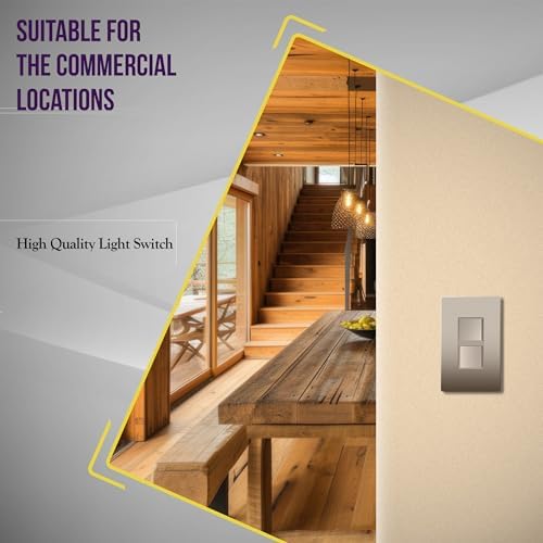 ENERLITES Nickel Double Paddle Decorator Single Pole Switch, 15A, 1 Pack