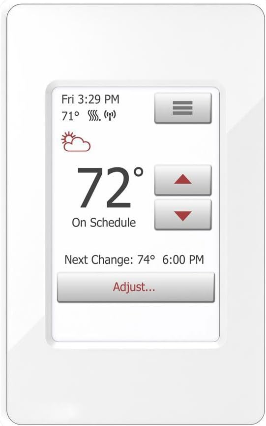 QuietWarmth Thermostat THERMPROTOUCH Color Touch Screen Smart Home/WiFi Thermostat w/Built-in GFCI for Control of 120V or 240V Radiant Heat Includes Floor Sensor