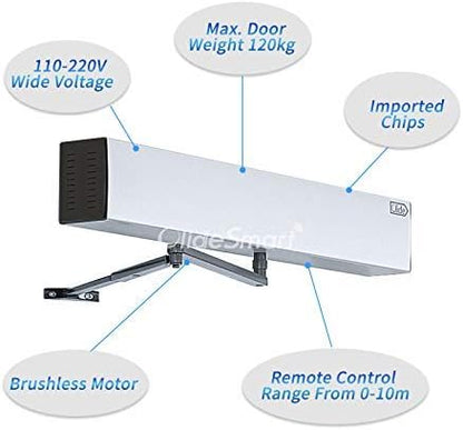 Door Opener Handicap Touchless Wave Sensor Open for Commercial Door with 2PCS Square 4.5'' Wireless Handicap Sensor Swithes 512N and 1PCS Fail Safety 395lbs Electric Strike