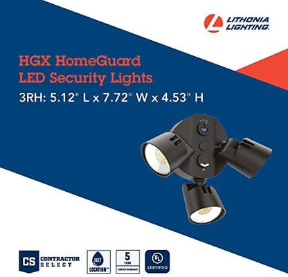 Lithonia Lighting HomeGuard 3-Light LED Outdoor Flood Lights, Dusk to Dawn