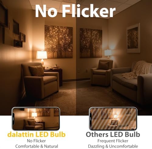 dalattin 24 Pack A19 LED Bulbs,9W Equivalent 60 Watts,E26 Base, Warm White 3000K,800 LM,Non-Dimmable,Efficient Energy Saving Lights for Living Room,Office,80+ CRI,120V, UL Listed