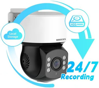 1080P PTZ Wired Security Camera System with 10" IPS Monitor, 8CH Expandable DVR with 1TB HDD, 4 Cameras, Remote Control, No Monthly Fee App, IR Night Vision, Indoor Outdoor