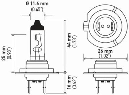 HELLA H7TB Standard Halogen Bulbs, 12 V, 55W