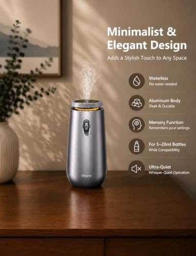 Waterless Essential Oil Diffuser, Nebulizing Diffuser, Rechargeable