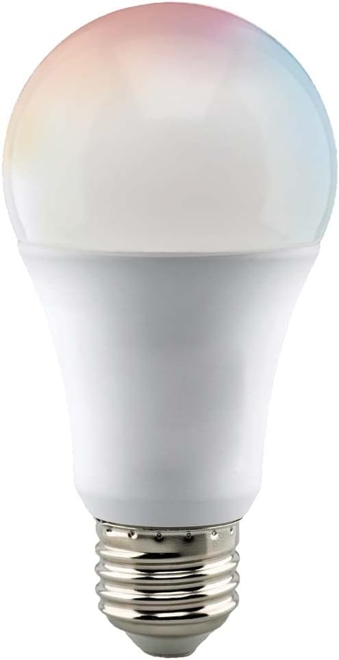 Satco S11252 Starfish 9.5-Watt A19 WiFi Smart LED Color-Changing Light Bulb, Works with Siri, Alexa, Google Assistant, SmartThings, 2700K-5000K, 800 Lumens , White
