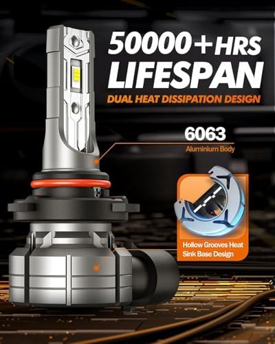 SEALIGHT 9006 LED Fog Light Bulbs, 12000LM 24W Strong Penetration 9006 HB4 LED Fog Lights, 6500k Cool White 5530 CSP Chips, IP68 Waterproof Plug and Play, Pack of 2