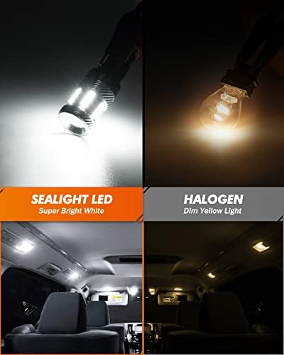 SEALIGHT 921 LED Bulb Reverse Light, W16W 912 906 T15 Backup Light 1000% Brighter Super Bright 921 Bulbs with Projector for Reverse Light Bulb 6000K White, Pack of 2