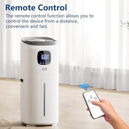KZF Humidifiers for Bedroom, 15L Large Room Humidifier, 2000 Sq.ft Coverage, 72Hrs Runtime, Top Fill, 26dB Quiet, 3 Mist Levels & Diffuser, Auto Shut-Off, Ready for Baby Nursery Home and Plants