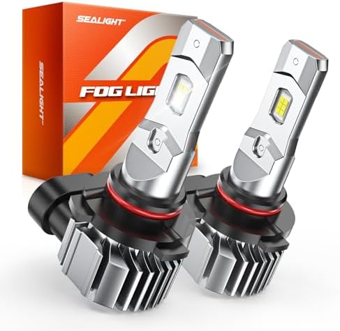 SEALIGHT H10/9145 LED Fog Light Bulbs, 44000LM 1000% Brightness 9140 9145 Fog Lights LED Bulbs, 6500K Cool White Plug & Play, 70,000H Lifespan, Pack of 2
