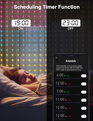 LumBelle 6.6 x 6.6Ft 400 LED Smart Curtain Lights with APP Remote Control