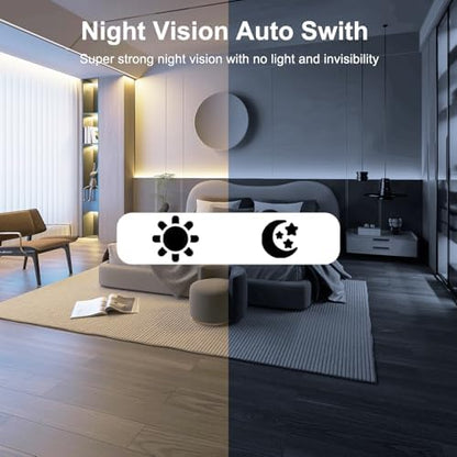 ZHENHAN 1440P HD Mini WiFi Security Camera – Indoor Wireless Rechargeable Pet/Home/Office Surveillance with Motion Detection, Night Vision, 100-Day Battery, Cloud/SD Storage & App Control (Black)