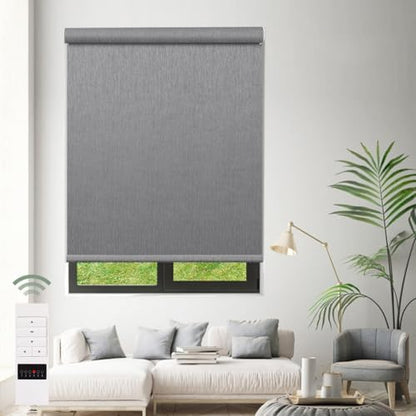 ZSHINE Motorized Blackout Roller Shades Remote Control Rechargeable(82164D)