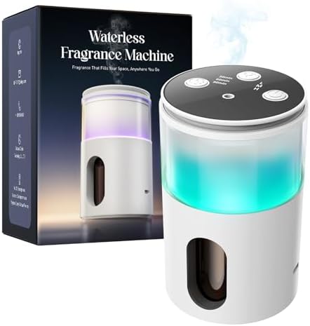 Waterless Essential Oil Diffuser: 𝟗-𝐂𝐨𝐥𝐨𝐫 𝐋𝐄𝐃 Snow White