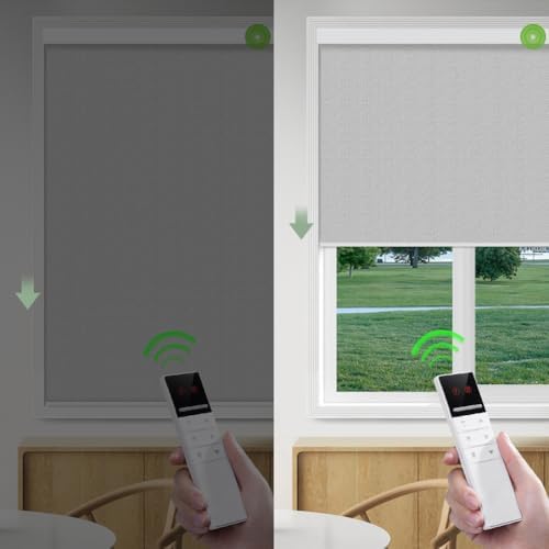 ZSHINE Motorized Blackout Roller Shades Remote Control Rechargeable(82067P)
