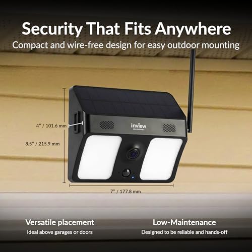 Bell + Howell InView BHSLC1 1080p Outdoor Solar Floodlight Camera (Black)