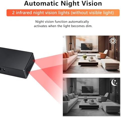 Hidden Camera Spy Camera, Mini Cameras, HD 1080P, Portable Cameras, Indoor Nanny Cam,with Night Vision, Motion Detection, Loop Record, Gravity Sensor, 512GB Max, No-WiFi&APPS