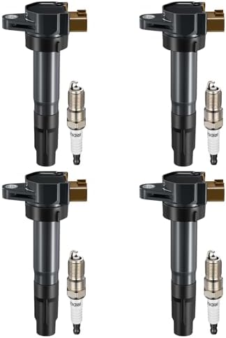BDFHYK Ignition Coil Pack UF634 and Iridium Spark Plugs AP5325 Compatible with Suzuki 2009-2013 Grand Vitara 2010-2013 Kizashi 2010-2013 SX4 2.0L 2.4L L4 C1732 GN10615 IC737SB,Set of 4