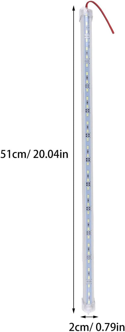 2pcs 20in Rigid Led Strip Bar Light Dc 12v 36 SMD 5630 Aluminium Shell 6000k White Ip65 Waterproof Trailer Lights for for Camper, Boat, Under Cabinet Lighting