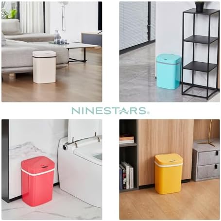 Ninestars 3 Gallon Automatic Trash Can, 12L Touchless Motion Sensor Bathroom or Bedroom Garbage Can with Odor-Sealing Lid, Impact-Resistant ABS Plastic, Pink