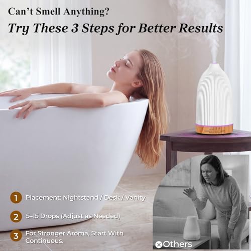 URPOWER 2PCS 150mL Essential Oil Diffusers for Home Aromatherapy Diffuser
