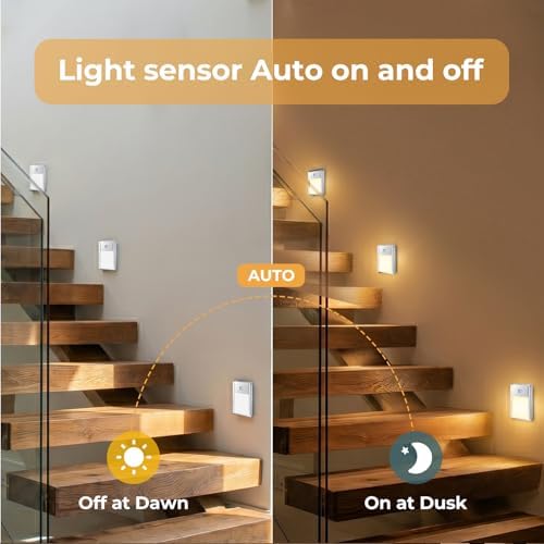 VST Motion Sensor Step Night Light, Rechargeable Battery Powered Led Light with Magnetic Suck Installation for Bedroom Hallway Stair Nursery Kids Room (2.68 inch 3000K 6Pack Silver)